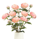Pink Peonies Artificial Flowers,4 Pcs Faux Silk Peonies with Stems Real Look,... Peony