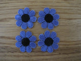 #2897 Lot 4Pcs Spring Purple Black Daisy Flower Embroidery Applique Patch Daisies