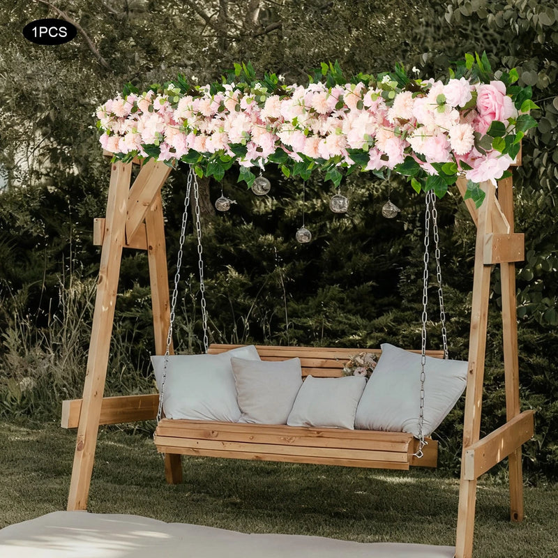 100cm Modern Pink Oncidium Artificial Flower Row Wedding Table Flowers Row Hydrangea