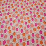 Thalia BTY Ink & Arrow Pink Coral Dots on Deep Ecru Flowering Plants