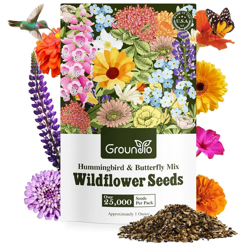 Wildflower Seeds Hummingbird and Butterfly Mix 1 Ounce, No Filler, 24 Varieti... Garden Plants