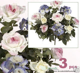 3 Artificial 17" Rose Hydrangea Silk Flower Plant Wedding Decor 936BL Hydrangea