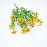 12pcs Artificial Daisy With Eucalyptus Leaves Outdoor Home Fake Flower Decor NEW Green Plant