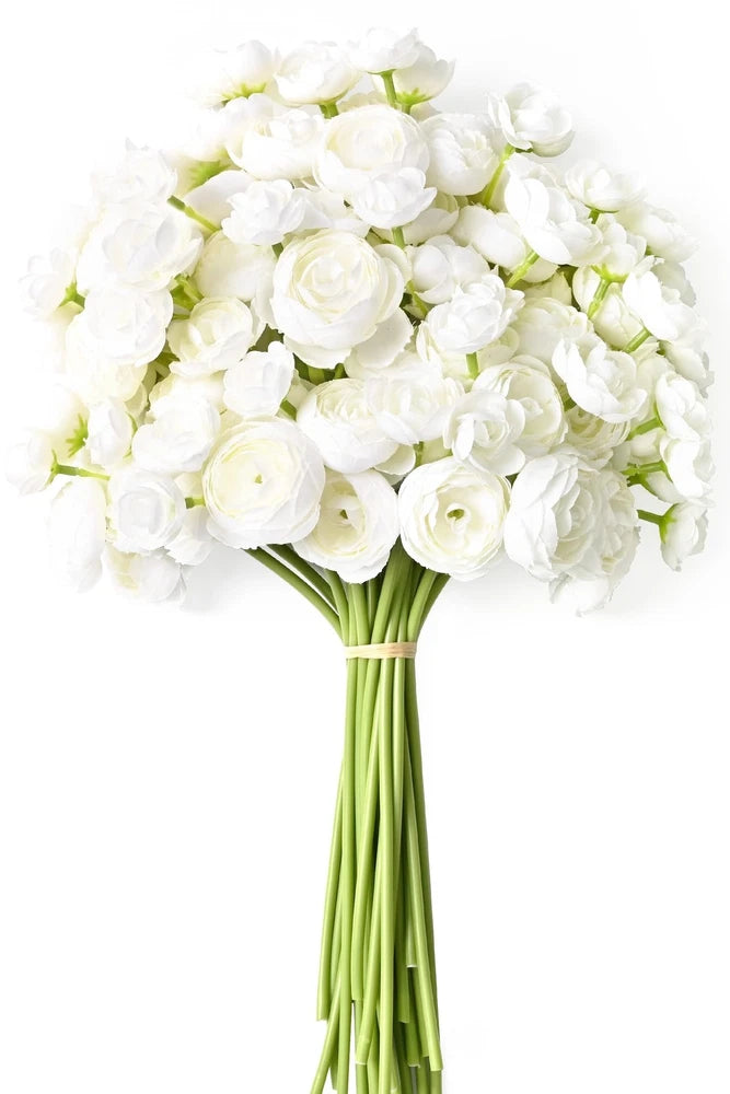 Ranunculus Artificial Flowers, 36Pcs 14In Fake Peonies Artificial Flowers, Wh... Ranunculus