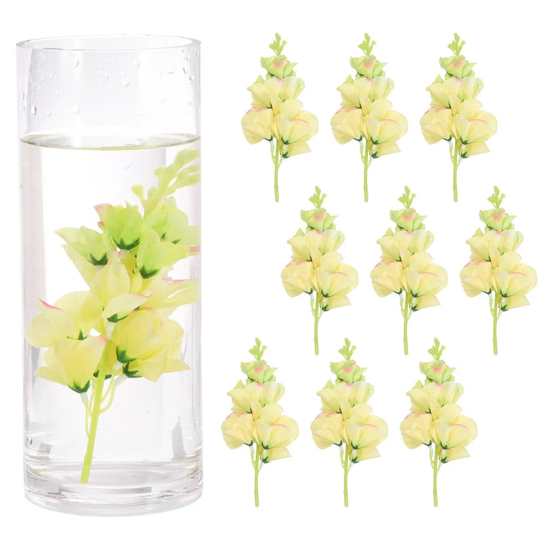 10 Pcs Floating Flowers for Centerpieces Artificial Hydrangea, Yellow Hydrangea
