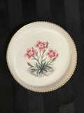 Vtg Royal Worcester Carnation Flowers England Trinket Dish Gold Scalloped Edges Carnation