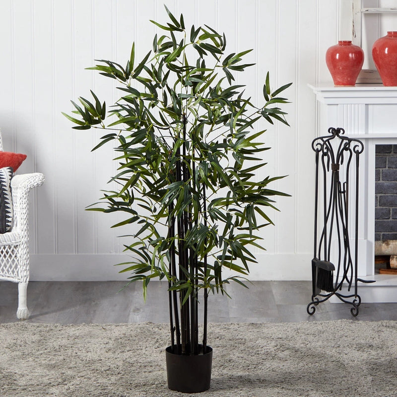 4Õ Artificial Black Bamboo Tree w/588 Lvs UV (Indoor/Outdoor). Retail $114 Green Plant