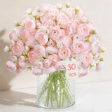 Alupssuc 30Pcs Ranunculus Artificial Flowers Faux Silk Mini Ranunculus, Sprin... Ranunculus