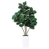 Artificial Fiddle Leaf Fig Tree Realistic Faux Ficus Lyrata Plant with Pot Green Plant