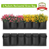 6 Pockets Horizontal Hanging Grow Bag Garden Flower Pot Hanging Planting Bags Garden Plants