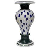 White Marble Flower Vase Mother of Pearl Overlay Work Garden Decor Planter Garden Plants