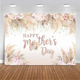 7X5Ft Mothers Day Backdrop Boho Flowers Happy Mother'S Day Banner Pampas Grass M Pampas Grass