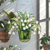 Lily of the Valley Acrylic Window Hanging: Floral Home Decor Lily