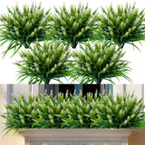 Artificial Flowers for Outdoor Plants 24 Bundles Fake Lavender Plastic Faux M... Green Plant