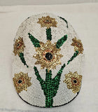 SEQUINED SUNFLOWER BALL CAP. GOLD SPARKLY SUNFLOWERS. Handmade In Indonesia OS Sunflower