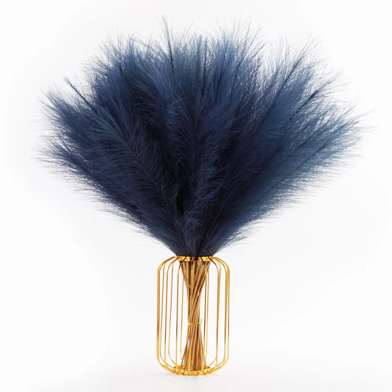 Navy Blue Faux Pampas Grass Extra Full, 24'' Tall 30 Stems with 90 Branches A... Pampas Grass
