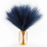 Navy Blue Faux Pampas Grass Extra Full, 24'' Tall 30 Stems with 90 Branches A... Pampas Grass