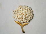 ...Rare Vintage MONET...Gold Tone, Lucite Carnation Flower Brooch... Carnation