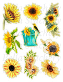 Handmade Sunflowers #1 Crafting STICKERS - Just Cut & Use! 4 Scrapbooking Cards Sunflower