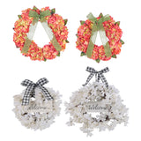 Wreath Door Wall Hanging Decoration White or Orange Flowers Artificial Flowers Hydrangea