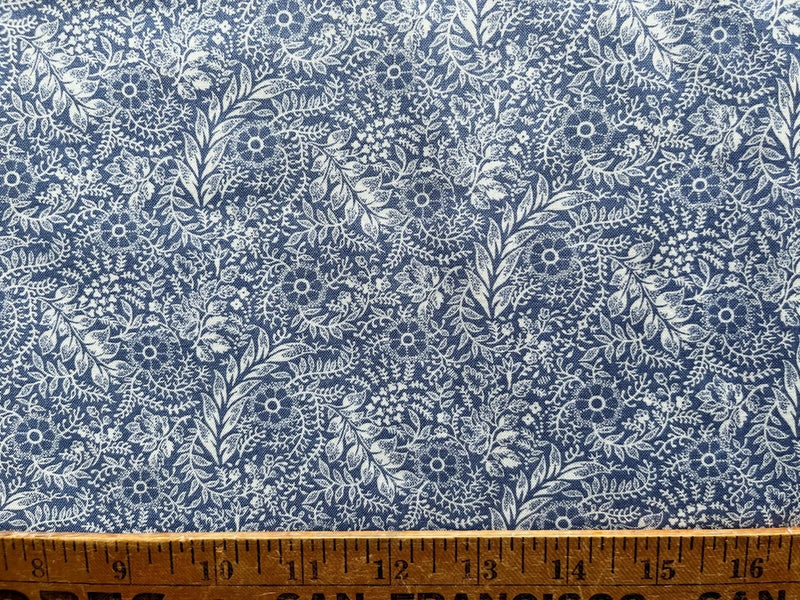 Vintage Cotton Quilt Fabric Floral Cambridge Commom Free Spirit Blue by 1/2 Yard Flowering Plants
