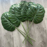 NEW 8 x Faux Real-looking Oversized Tropical Monstera Leaf in Grass Green Green Plant