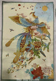 35.4''Old Xizang Silk Cloth Phoenix Phenix Bird Peony Flower Tangka Thangka Peony