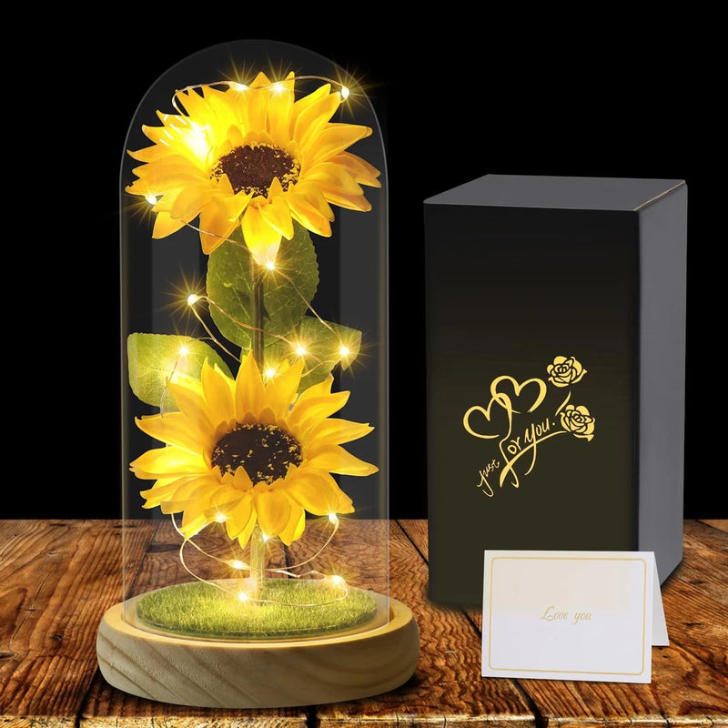 Valentines Day Gifts Sunflower Gifts for Women Mom Grandma, Enchanted LED Sunflower