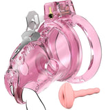 Male Chastity Cage  Lightweight Pink Penis Cage with Soft Plastic Front & 6 S... Roses