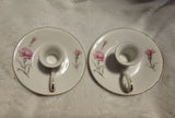 Royal Court Fine China "Carnation" Candlestick Holder - Set of Two Carnation