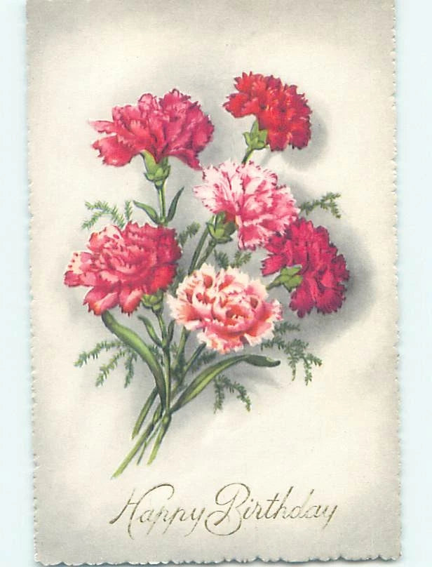 Pre-Linen foreign BEAUTIFUL PINK AND RED CARNATION FLOWERS : clearance HL8059 Carnation