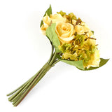 Yellow and Green Hydrangea and Rose Standing Bouquet Hydrangea