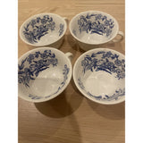 Wedgwood Ranunculus Set Of 4 Coffee Cups Cobalt Blue Flowers England Ranunculus