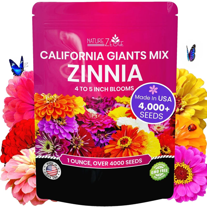 Zinnia Seeds for Planting Outdoors Ð California Giants Flower Seeds, Bulk Sem... Flowering Plants