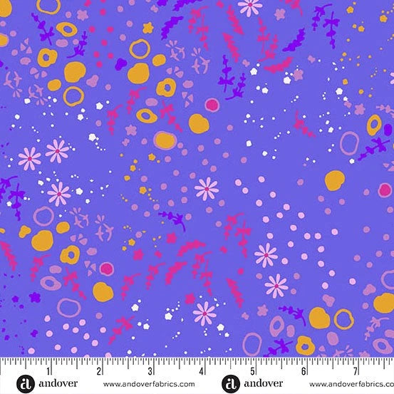 1/2 Yard - Sun Print 2026 | Equanimity Tanzanite by Alison Glass | A-10048-B Flowering Plants