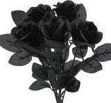 5Pcs Roses Artificial Flowers, Black Roses Artificial Flowers Fake Flower Silk S Roses