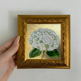 Original White Hydrangea Oil Painting, Small Wall Decor, Flowers Wall Art Hydrangea