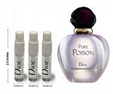 3-Pack * NEW Sample Christian Dior Pure Poison EDT 2ML 0.06 Fl Oz *FREE SHIP * EDP