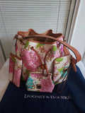 DOONEY & BOURKE HYDRANGEA MONOGRAM CREAM FLORAL 4) PIECE SET Hydrangea