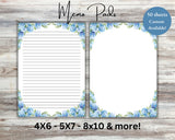 Hydrangea Notepads, Memo Pads, Writing Pad, Stationary, Office Desk Notepad, 003 Hydrangea