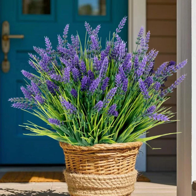 12 Bundles Artificial Plants Outdoor, UV Resistant Lavender Flowers Artificia... Flowering Plants