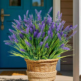12 Bundles Artificial Plants Outdoor, UV Resistant Lavender Flowers Artificia... Flowering Plants