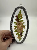 Vintage 70s Lasting Impressions Dried Pressed Flowers in Glass Hanging Decor Dried Flower