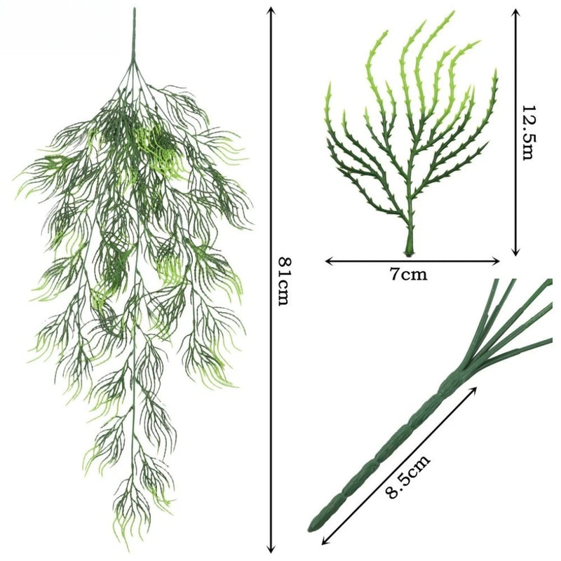 Plastic Simulated Vine Plant for Wall Decoration Indoor Outdoor 75 81cm Green Plant