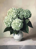 Ceramic Pot with Green Hydrangeas Still Life Oil Painting 8"x10" Print Hydrangea