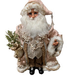 Karen Didion Christmas santa rose pink carrying decorative pine bouquet Bouquet