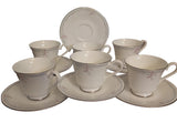 1982 Royal Doulton CARNATION Bone China England 6 CUP SAUCER Sets PINK Flower 12 Carnation