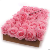 50PC Pink Artificial Fabric Rose Flowers 7" Floral Home Wedding Decor Free Ship Hydrangea