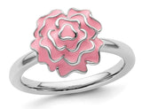 Sterling Silver Carnation Enamel Carnation Flower Ring Carnation