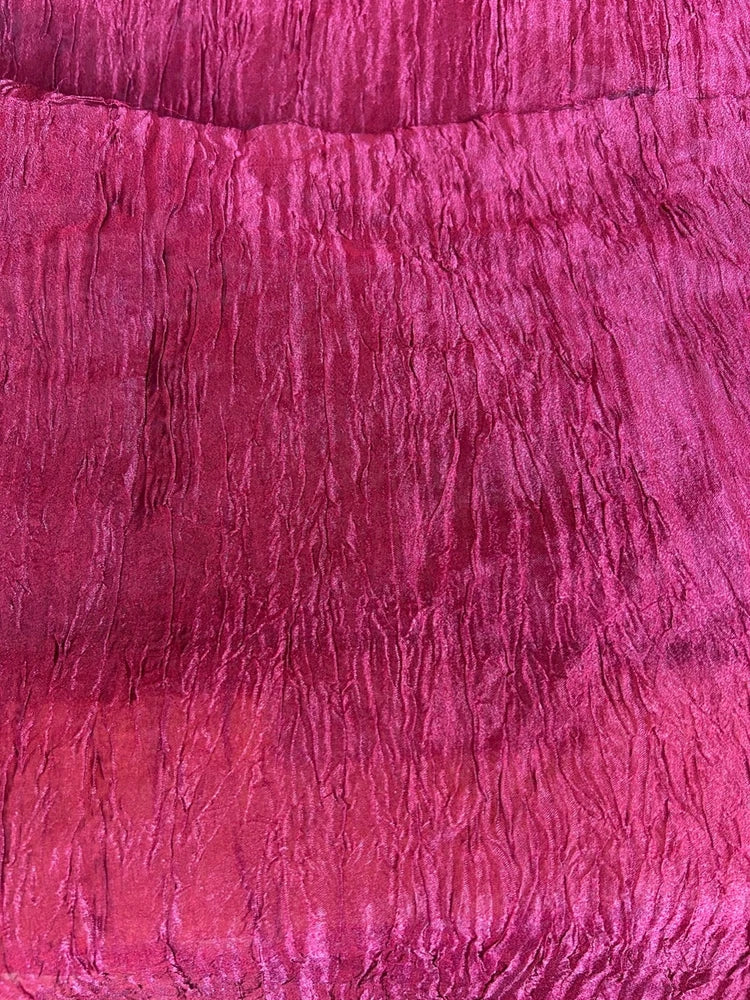 Burgundy color crushed silken like soft chiffon Fabric By the Yard 48" Flowering Plants